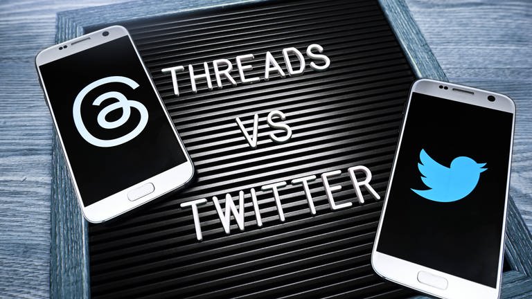 Threads und Twitter-Logo