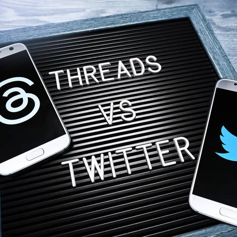 Threads und Twitter-Logo