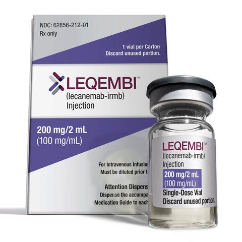 Das Medikamentenfläschchen des Alzheimer-Medikaments Leqembi