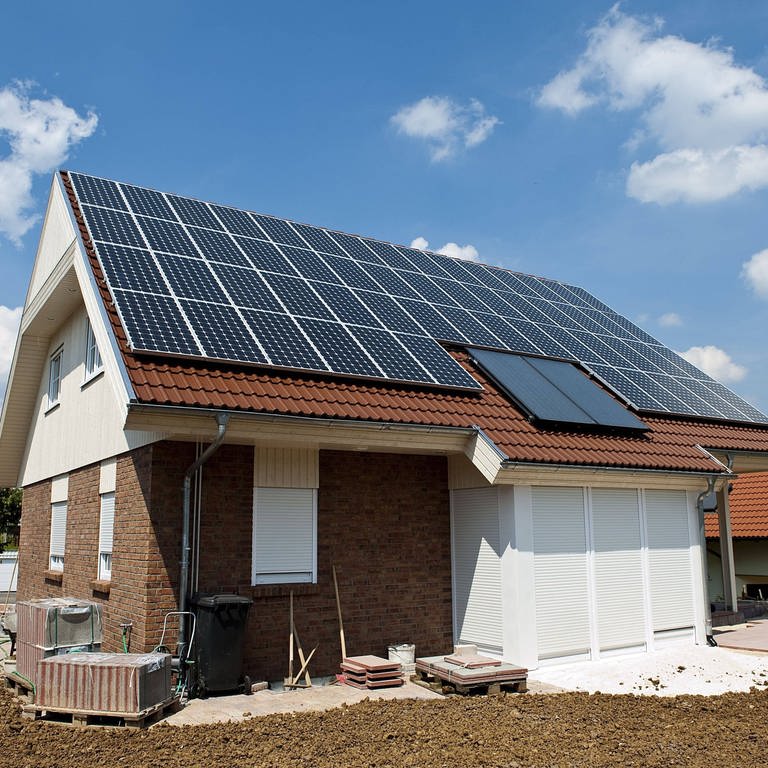 Einfamilienhaus mit Solardach.
