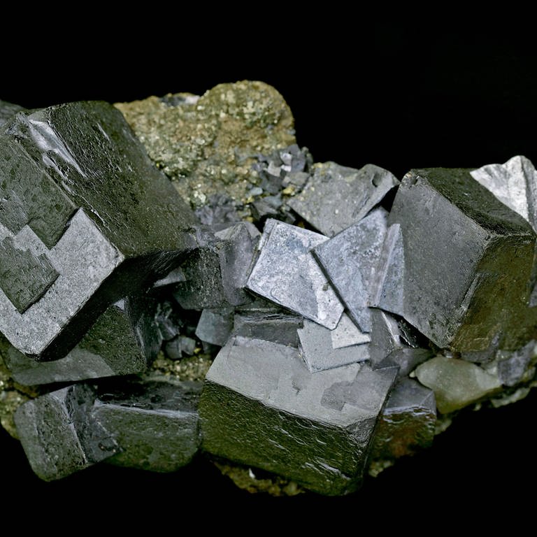 Galena (PbS - lead sulfide) -The primary ore of lead. Sweetwater mine - Viburnum trend - Missouri - USA. Archivfoto