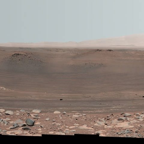 Ansicht des Inneren des Belva-Kraters auf dem Mars.