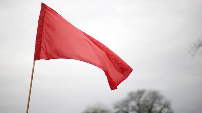 Rote Fahne beim Gedenken an der Gedenkstaette der Sozialisten in Berlin. (Foto: IMAGO, SWR, IPON)
