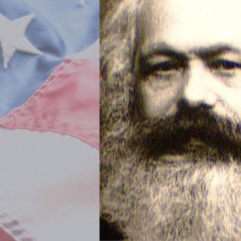 Karl Marx - In manchen Teilen der USA wächst das Interesse am Marxismus. (Foto: Colourbox, Montage SWR)