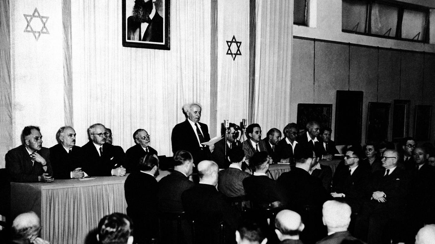 Proklamation des Staates Israel am 14. Mai 1948 (Foto: picture-alliance / Reportdienste, picture alliance / AP Photo | Anonymous)