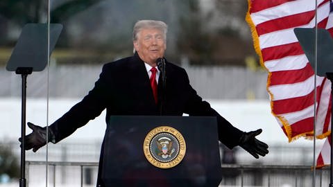 Präsident Donald Trump spricht am 6. Januar 2021 in Washington D.C.