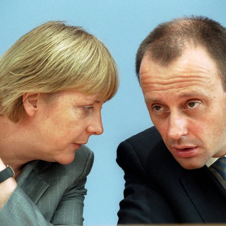 IMAGO  teamwork (Foto: IMAGO, Angela Merkel und Friedrich Merz am 21. Juni 2002)