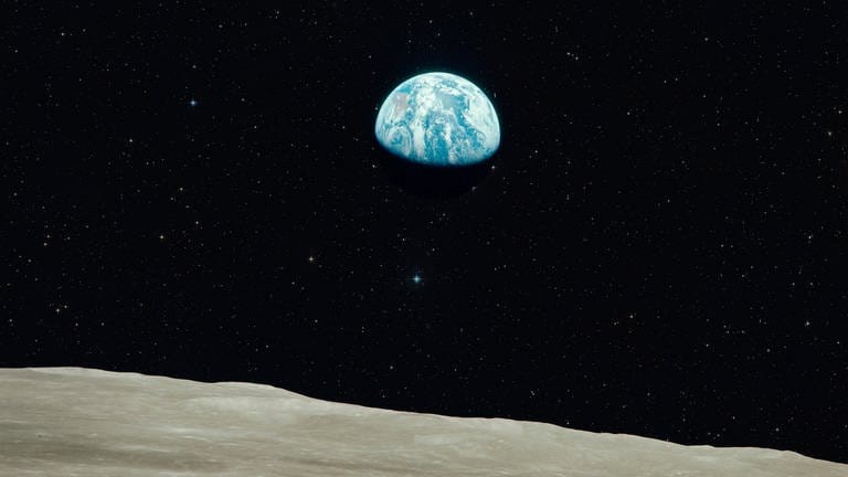 Apollo 8 Mission - Earthrise. Eins der ersten Bilder von der Erde aus dem All.