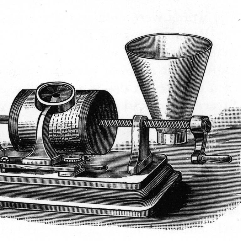 Edison-Phonograph (Zeichnung) (Foto: picture-alliance / Reportdienste, picture-alliance / Mary Evans Picture Library)