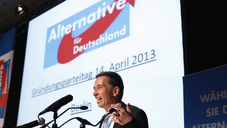 14.04.2013 Gründungsparteitag der Alternative für Deutschland, AfD. Prof. Dr. Bernd Lucke, Sprecher der AfD. 
