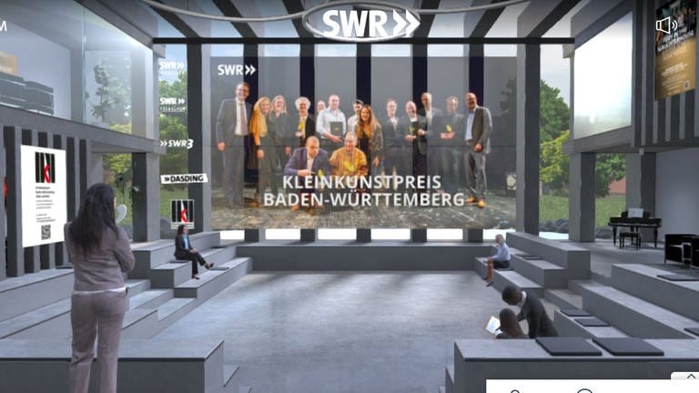 Die Verleihung des Baden-Württembergischen Kleinkunstpreises live im Auditorium von SWR Virtuell (Foto: SWR)