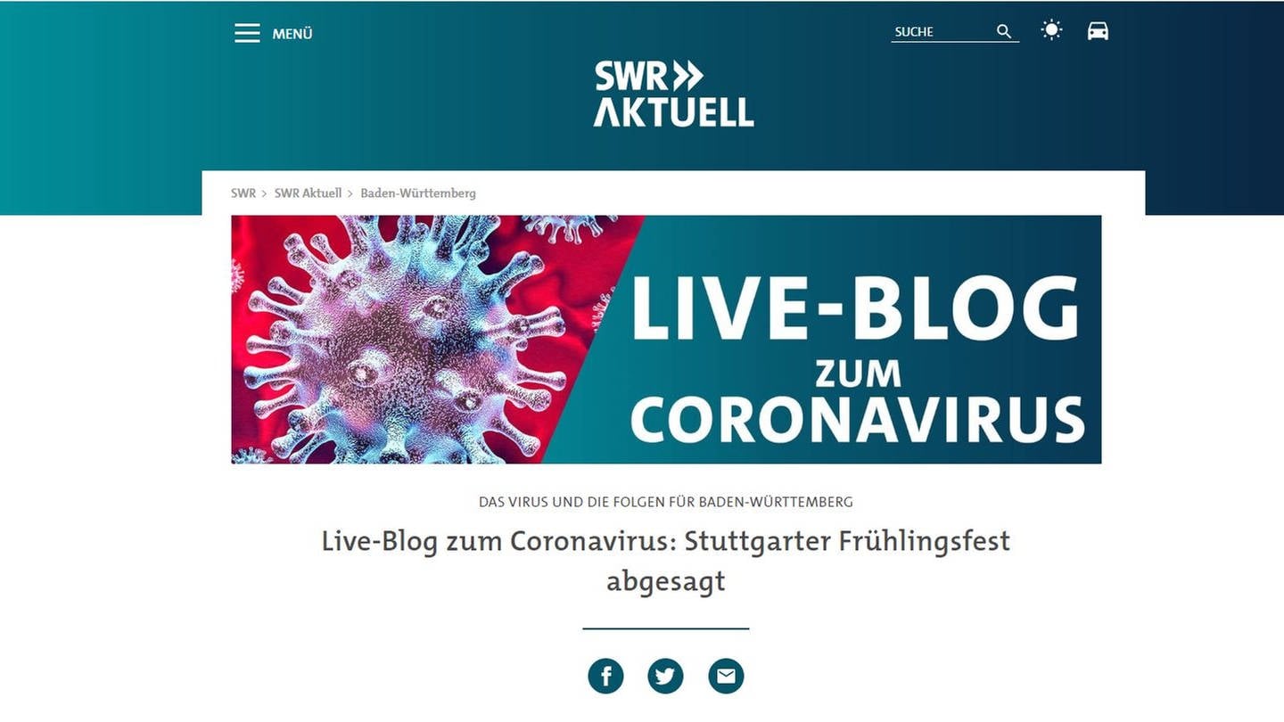 SWR Corona Live-Blog (Foto: SWR)