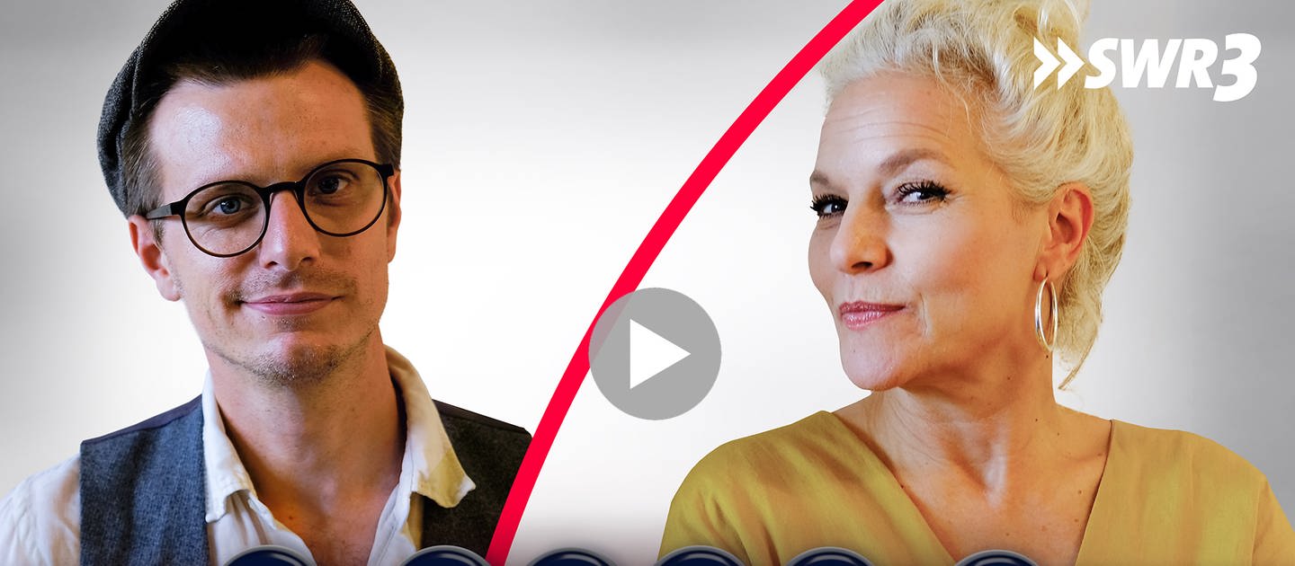 Ina Müller und Moritz Neumeier im SWR3-Podcast "1 plus 1 - Freundschaft auf Zeit" in der ARD Audiothek.