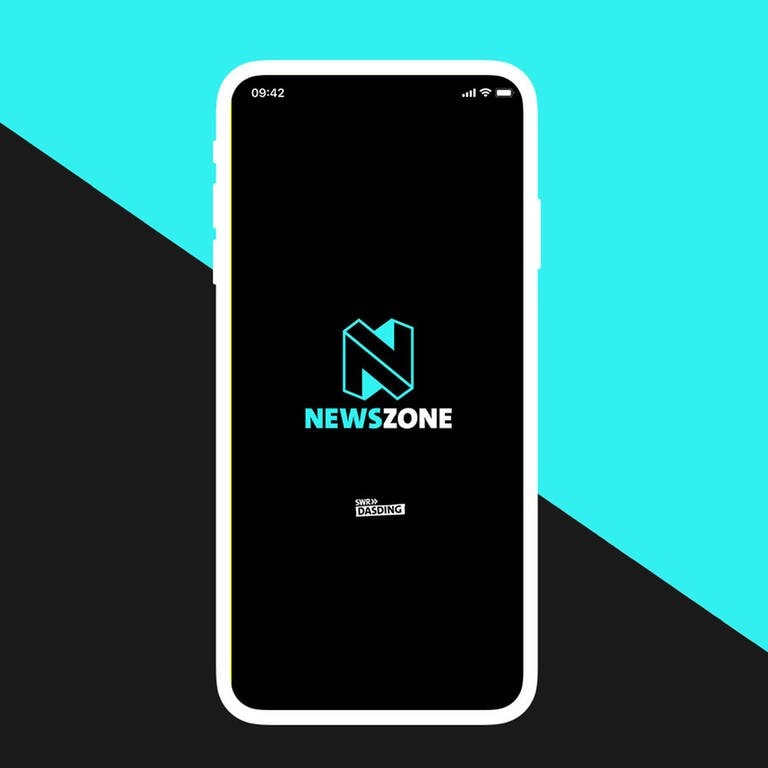 Das "Newszone"-Logo ist auf einem Smartphone zu sehen.