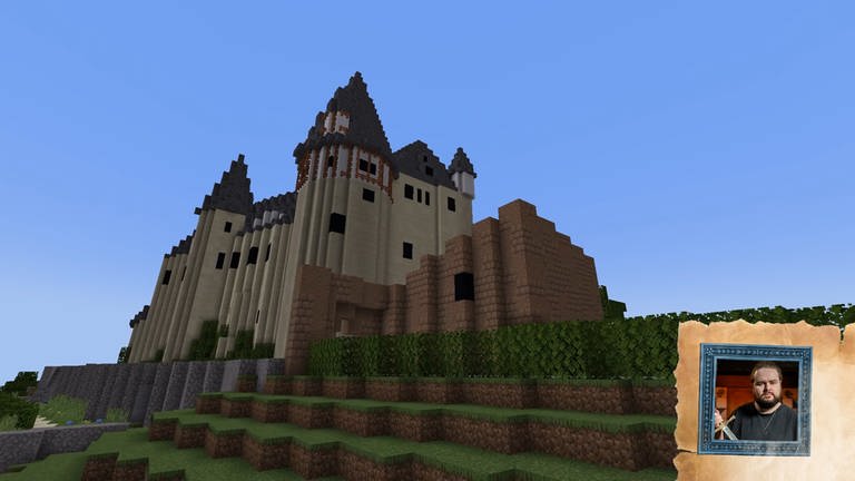 Schloss Bürresheim in der Minecraft-Version von Clym, einem der besten Minecraft-Builder Deutschlands. (Foto: SWR, Nerdstar)