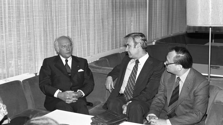 Willibald Hilf, Bundespräsident Walter Scheel und Hörfunkdirektor Alois Rummel  (Foto: SWR, Rolf Bayer)