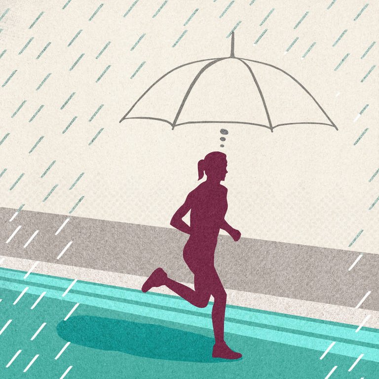 Wir man bei Regen weniger nass wenn man rennt? (Foto: IMAGO, imago images/Ikon Images)