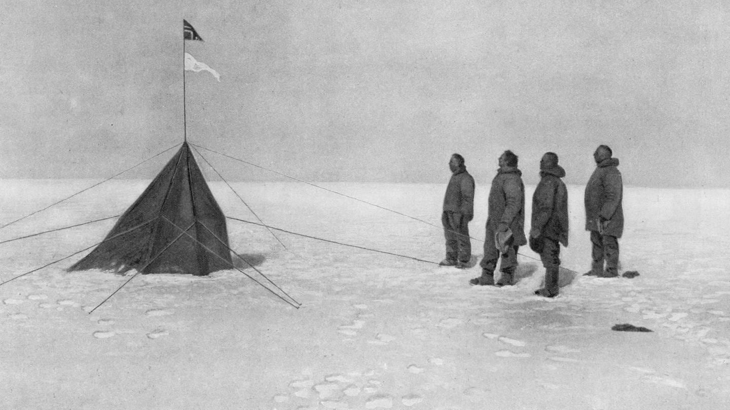 Der Norweger Roald Amundsen konnte am 14. Dezember 1911, zusammen mit vier Begleitern, als erster den Südpol erreichen und kehrte wohlbehalten nach Hause zurück (Foto: picture-alliance / Reportdienste, picture alliance / Mary Evans Picture Library)
