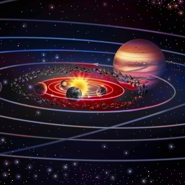Planetensystem: Planeten und Sonnen sind entstanden, weil sich Materie zusammenballte: Kosmischer Staub und Brocken zogen sich gegenseitig an, bildeten Klumpen und je größer die Klumpen wurden, desto größer wurde jeweils ihre Schwerkraft. Und weil die Schwerkraft in alle Richtungen gleich wirkt, ist die Kugel die Form, bei der die Gravitationskräfte im Gleichgewicht sind. (Foto: IMAGO, IMAGO / UIG)