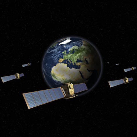 Satelliten umkreisen die Erdkugel (Foto: IMAGO, IMAGO / imagebroker)
