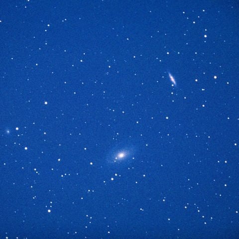 Diffuser Nebel M 8 und Irregulaere Galaxie M 82 (NGC 3034) im Sternenbild Großer Baer