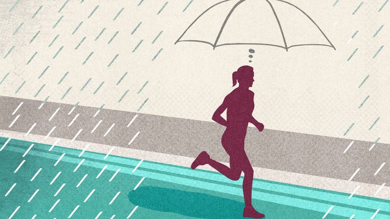 Wir man bei Regen weniger nass wenn man rennt?