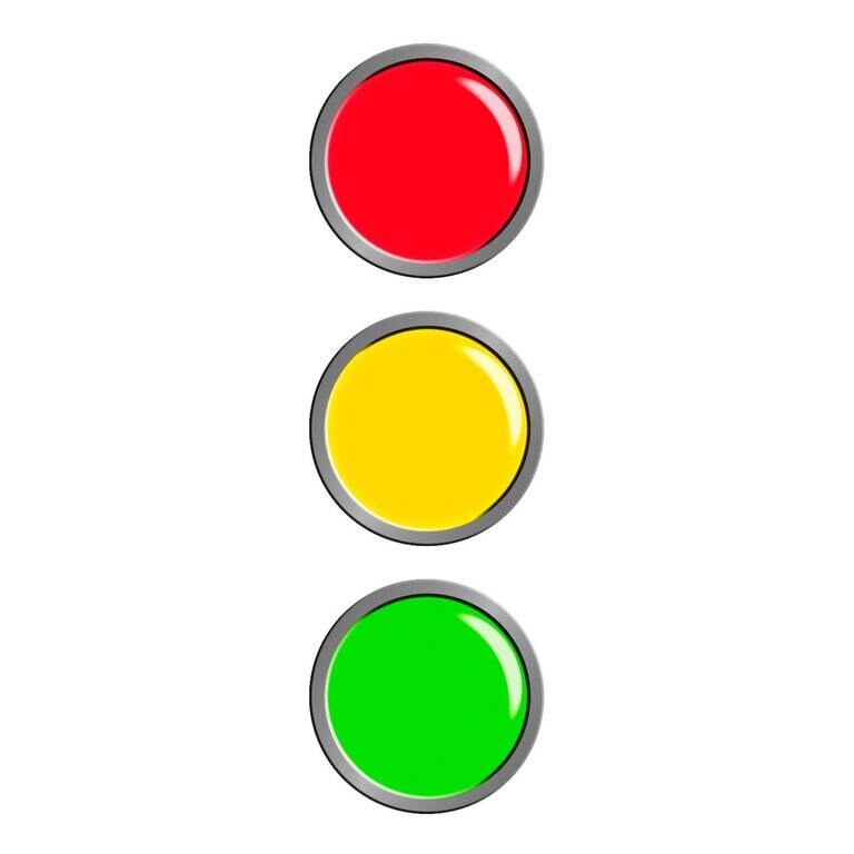 Ampel: rot, gelb, grün