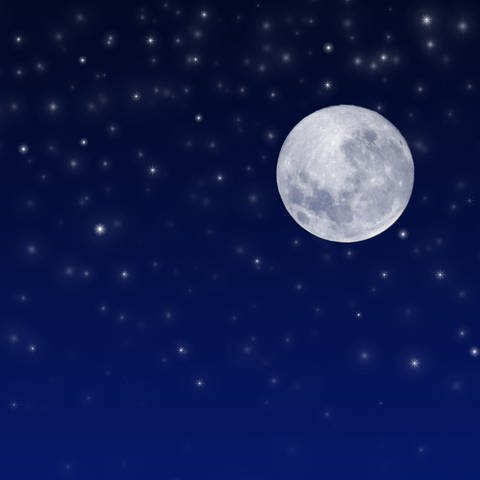 Mond am Sternenhimmel (Foto: Colourbox)