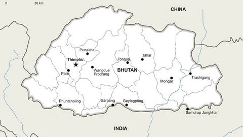 Karte von Bhutan (Foto: Pixabay/Koen One Stop Map)