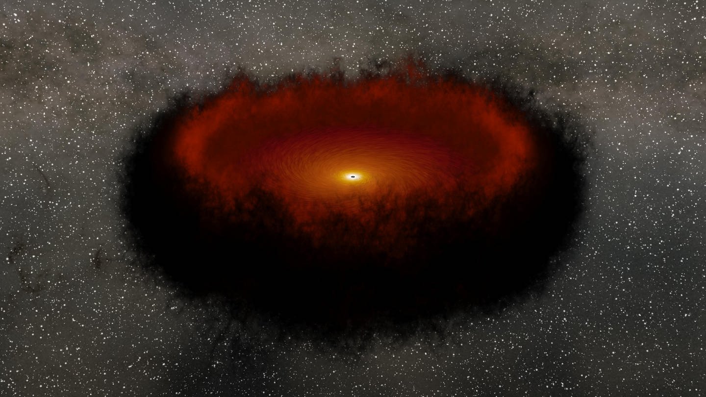 Diese NASA-Animation zeigt ein supermassereiches Schwarzes Loch, das durch sogenanntes 