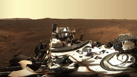Irgendwann sollen vielleicht mal Menschen auch für längere Zeit auf dem Mars leben können. Zum Überleben benötigen die Astronaut:innen neben Nahrung auch Luft. (Foto: IMAGO, imago Images/NASA)