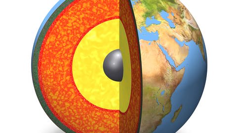 Die Erde hat auch einen festen inneren und darum herum einen flüssigen Kern. Durch die Verschiebung der Platten der Erdkruste kann es zu viel stärkeren Beben als auf dem Mars kommen. (Foto: IMAGO,  imago stock&people)