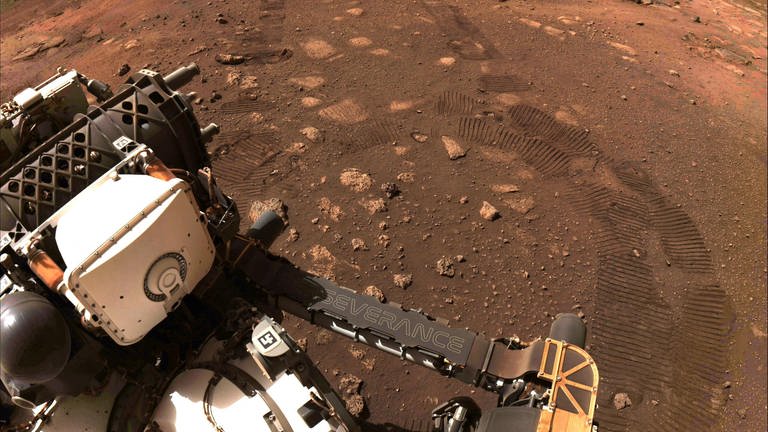 Rover Peseverance rollt über den Mars (Foto: picture-alliance / Reportdienste, Picture Alliance)
