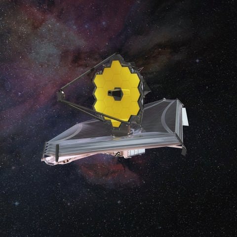 Illustration James Webb Weltraumteleskop im All (Foto: Pressestelle, ESA/Northrup Grumman)