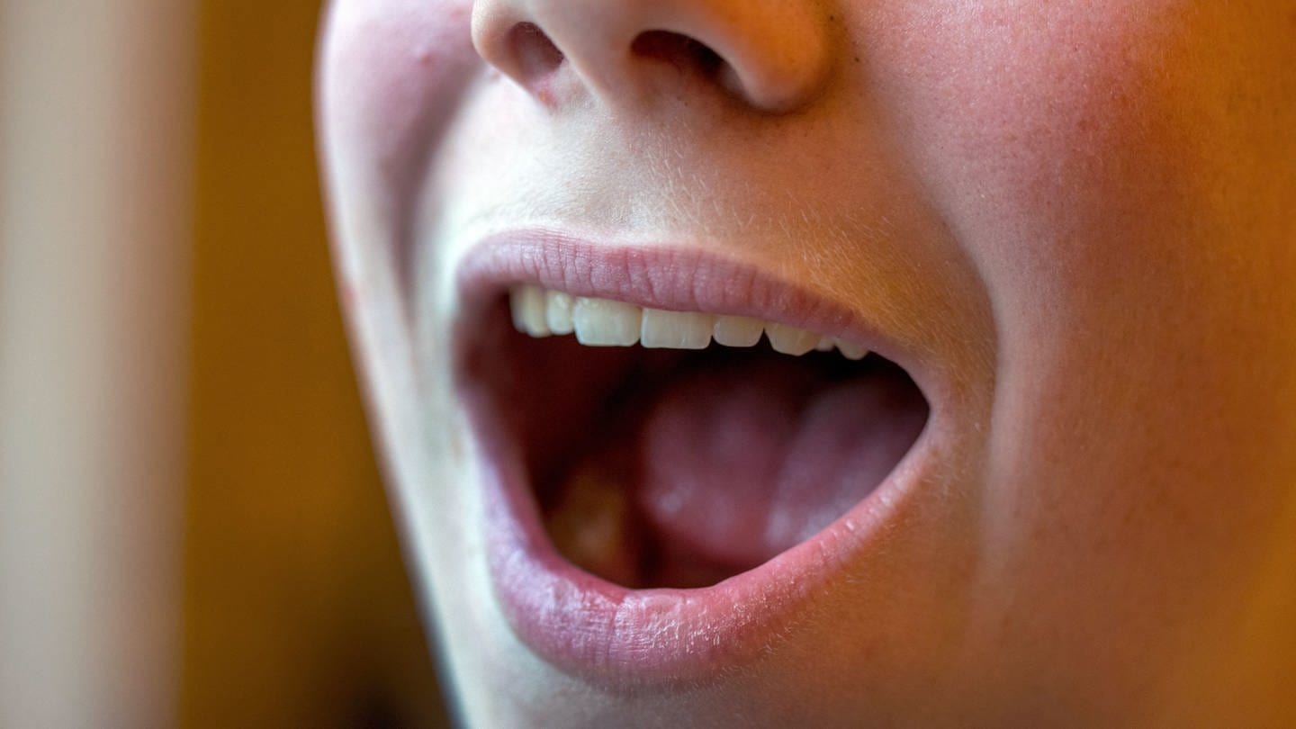 Der geöffnete Mund eines Jungen (Foto: dpa Bildfunk, Jens Büttner)