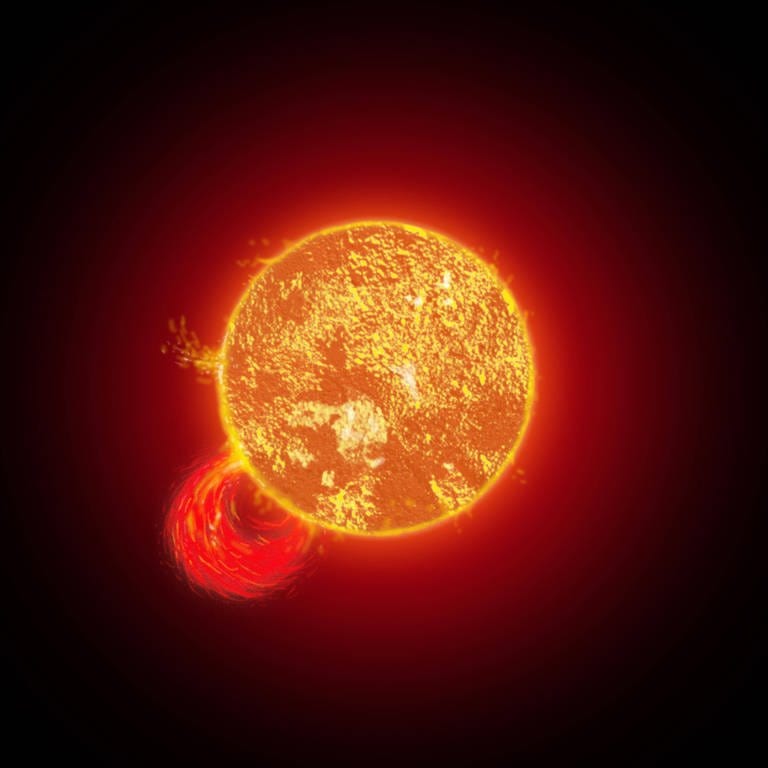 Sonnenstürme auf der Sonnenoberfläche