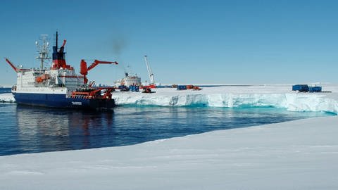 Forschungsschiff Polarstern an der Schelfeiskante (Foto: IMAGO, imago / blickwinkel)