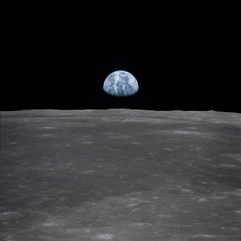 Blick auf die Erde vom Mond aus, Apollomission 1969 (Foto: IMAGO, IMAGO / Mary Evans)