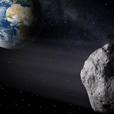 Asteroid 2012 DA14 schrammt knapp an der Erde vorbei (Foto: picture-alliance / dpa, picture-alliance / dpa - ESA Science Office)