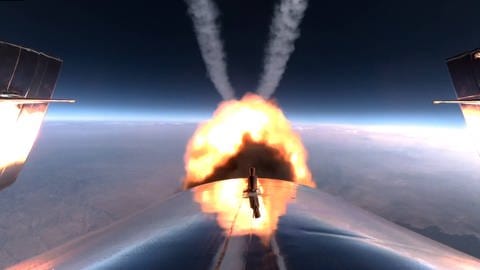 Raketenantrieb des Weltraumflugs von Virgin Galactic (Foto: IMAGO, Imago/Cover-Images)