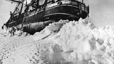 Schiff "Endurance" wurde während der Antarktis-Expedition 1914-1916  (Foto: IMAGO, imago images/United Archives International)