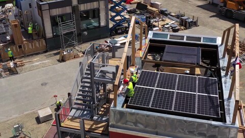 Bauarbeiten auf dem Gelände des Solar Decathlons in Wuppertal. (Foto: SWR)