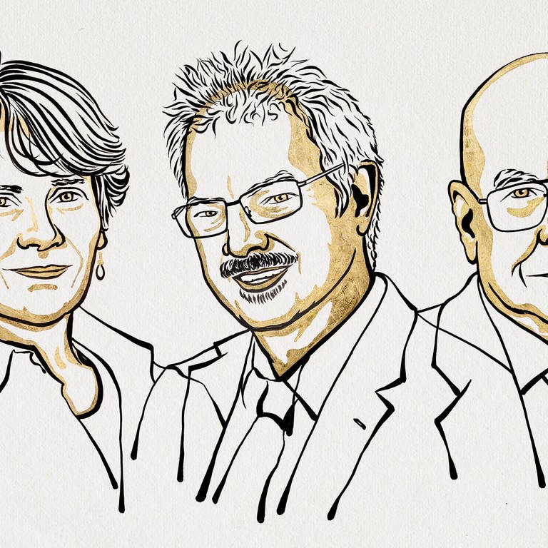 Illustration der Nobelpreisträger Chemie 2022 (Foto: Pressestelle, Ill. Niklas Elmehed © Nobel Prize Outreach)
