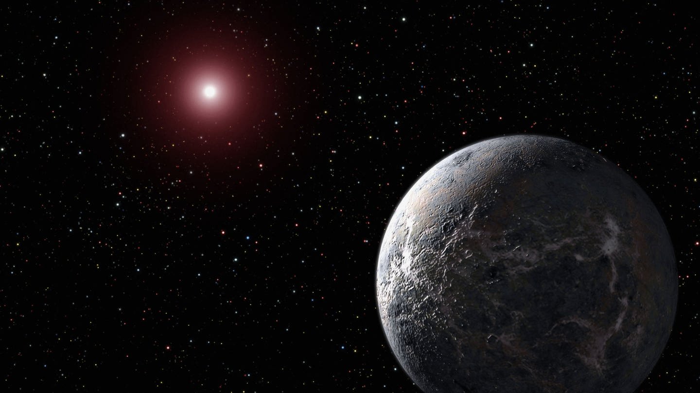 Das Bild zeigt, wie ein Exoplanet aussehen könnte, der einen Stern umkreist. (Foto: IMAGO, agefotostock)