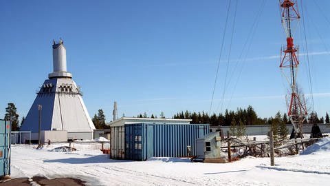 Das Bild zeigt die Raketen-Startrampe des Raumfahrtzentrums Esrange in Kiruna, Schweden. (Foto: IMAGO, derifo)