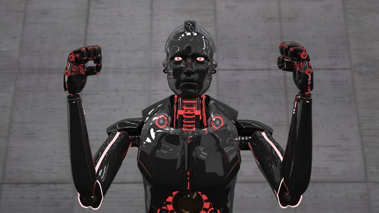 Ein schwarz-roter Roboter (Foto: IMAGO, Shotshop)