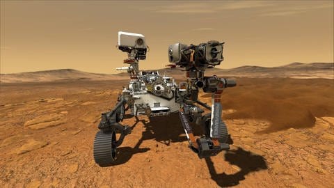 Der neue Mars-Rover Perseverance (zu deutsch: Ausdauer) soll auf dem Mars Gesteinsproben sammeln und verpacken. (Foto: IMAGO, imago images/Cover-Images)