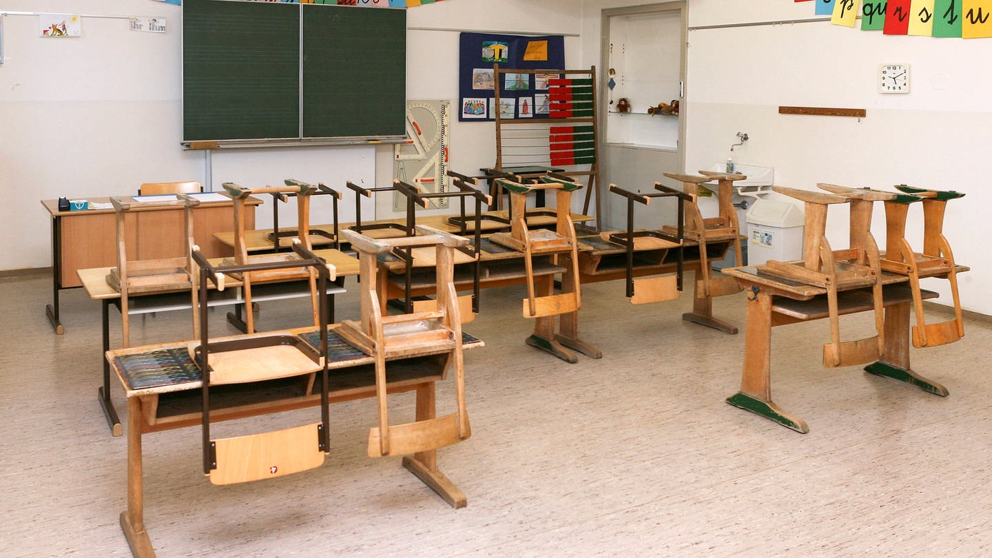 Leeres Klassenzimmer in einer Grundschule, tags: Schulschließungen, gelernt (Foto: IMAGO, CHROMORANGE)