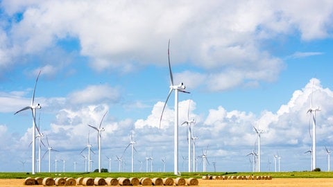 Gegen traditionelle Windparks wie hier in Schleswig-Holstein gibt es immer wieder Gegenwind. Könnten vertikale Windräder vielleicht eine Alternative sein? (Foto: IMAGO, imago images / penofoto)