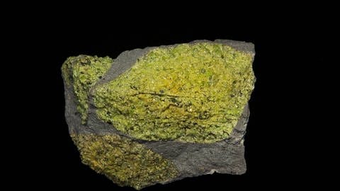 Mineral Olivin in Basalt (Foto: IMAGO, imago images / Ardea)